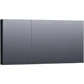 Brauer Impress Spiegelkast 139x70cm MDF 3 Deuren - Mat Zwart - Spiegels, Spiegelkasten - 8720359345196