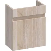 Brauer Joy Fonteinonderkast 39,5x21,6cm Massief Eiken - Rechtsdraaiend - Lamellen Eiken Wit - 8720359370723 - Wastafels, Fonteinen, Fonteinonderkasten