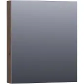 Brauer Impress Spiegelkast 59x70cm Massief Eiken 1 Deur - Linksdraaiend - Lamellen Eiken Zwart - Spiegels, Spiegelkasten - 8720359345318