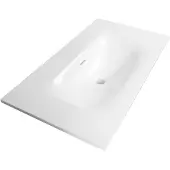 Brauer Glacier Meubelwastafel 80x46cm Fine Stone - Zonder Kraangat - Glans Wit - 8720359352668 - Rechthoekig - Wastafels, Meubelwastafels