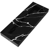 Brauer Coral Wastafel 120x46cm Artificial Marble - 2 Kraangaten - Nero Marquina - 8720359385123 - Rechthoekig - Wastafels, Meubelwastafels