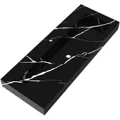 Brauer Coral Wastafel 120x46cm Artificial Marble - 1 Kraangat - Nero Marquina - 8720359385116 - Rechthoekig - Wastafels, Meubelwastafels