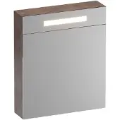Brauer Promise Deluxe Spiegelkast 59x70cm MFC 1 Deur Met Directe LED Verlichting Boven - Rechtsdraaiend - Erosion - Spiegels, Spiegelkasten - 8720359387363