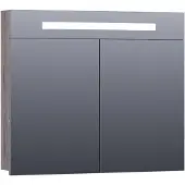 Brauer Promise Spiegelkast 80x70cm MFC 2 Deuren Met Directe LED Verlichting Boven - Driftwood - Spiegels, Spiegelkasten - 8720359369109