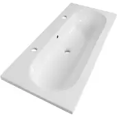 Brauer Moon Wastafel 101x46,5cm Keramiek - 2 Kraangaten - Wit - 8720359353115 - Rechthoekig - Wastafels, Meubelwastafels