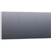Brauer Impress Deluxe Spiegelkast 139x70cm MDF 3 Deuren Met Indirecte LED Verlichting Binnen/onder - Hoogglans Wit - Spiegels, Spiegelkasten - 8720359343512