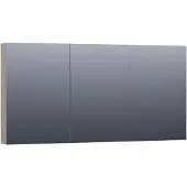 Brauer Impress Spiegelkast 139x70cm MDF 3 Deuren - Map Taupe - Spiegels, Spiegelkasten - 8720359345172