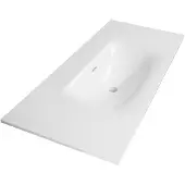 Brauer Glacier Meubelwastafel 100x46cm Fine Stone - Zonder Kraangat - Glans Wit - 8720359352187 - Rechthoekig - Wastafels, Meubelwastafels