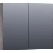 Brauer Impress Deluxe Spiegelkast 80x70cm MFC 2 Deuren Met Indirecte LED Verlichting Binnen/onder - Driftwood - Spiegels, Spiegelkasten - 8720359369642