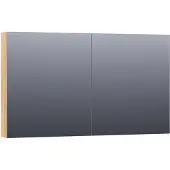 Brauer Impress Deluxe Spiegelkast 119x70cm MFC 2 Deuren Met Indirecte LED Verlichting Binnen/onder - Forest Tan - Spiegels, Spiegelkasten - 8720359343420