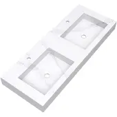 Brauer Coral Dubbele Wastafel 120x46cm Artificial Marble - 2 Kraangaten - Calacatta Gold - 8720359385321 - Rechthoekig - Wastafels, Meubelwastafels