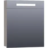 Brauer Promise Spiegelkast 59x70cm MDF 1 Deur Met Directe LED Verlichting Boven - Rechtsdraaiend - Mat Taupe - Spiegels, Spiegelkasten - 8720359341716