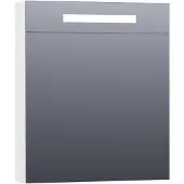 Brauer Promise Deluxe Spiegelkast 59x70cm MDF 1 Deur Met Directe LED Verlichting Boven - Linksdraaiend - Hoogglans Wit - Spiegels, Spiegelkasten - 8720359342669