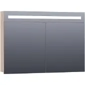 Brauer Promise Spiegelkast 100x70cm MFC 2 Deuren Met Directe LED Verlichting Boven - Sunlit - Spiegels, Spiegelkasten - 8720359341204
