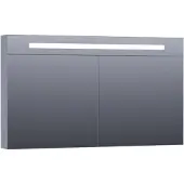 Brauer Promise Deluxe Spiegelkast 119x70cm MDF 2 Deuren Met Directe LED Verlichting Boven - Mat Grijs - Spiegels, Spiegelkasten - 8720359342300