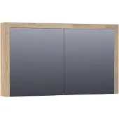Brauer Rise Spiegelkast 119x70cm Massief Eiken 2 Deuren - Vingerlas Eiken Grijs - Spiegels, Spiegelkasten - 8720359344496