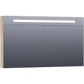 Brauer Promise Deluxe Spiegelkast 119x70cm MFC 2 Deuren Met Directe LED Verlichting Boven - Sunlit - Spiegels, Spiegelkasten - 8720359342287
