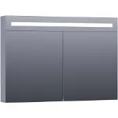 Brauer Promise Deluxe Spiegelkast 99x70cm MDF 2 Deuren Met Directe LED Verlichting Boven - Mat Grijs - Spiegels, Spiegelkasten - 8720359342126