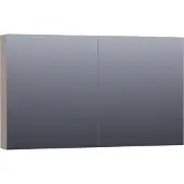 Brauer Impress Deluxe Spiegelkast 119x70cm MDF 2 Deuren Met Indirecte LED Verlichting Binnen/onder - Mat Taupe - Spiegels, Spiegelkasten - 8720359343390
