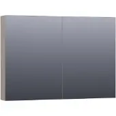 Brauer Impress Spiegelkast 99x70cm MDF 2 Deuren - Mat Taupe - Spiegels, Spiegelkasten - 8720359344670