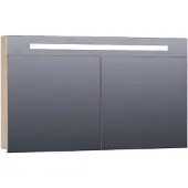 Brauer Promise Spiegelkast 120x70cm MFC 2 Deuren Met Directe LED Verlichting Boven - Sunlit - Spiegels, Spiegelkasten - 8720359341389