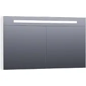 Brauer Promise Deluxe Spiegelkast 119x70cm MDF 2 Deuren Met Directe LED Verlichting Boven - Hoogglans Wit - Spiegels, Spiegelkasten - 8720359342256