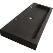 Brauer Lava Meubelwastafel 120x46cm Natuursteen Basalt - 2 Kraangaten - Antraciet - 8720359351371 - Rechthoekig - Wastafels, Meubelwastafels
