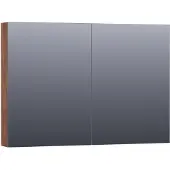 Brauer Impress Deluxe Spiegelkast 99x70cm MFC 2 Deuren Met Indirecte LED Verlichting Binnen/onder - Forest Cacao - Spiegels, Spiegelkasten - 8720359343277