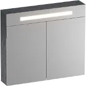 Brauer Promise Deluxe Spiegelkast 80x70cm MFC 2 Deuren Met Directe LED Verlichting Boven - Damascus - Spiegels, Spiegelkasten - 8720359387431