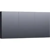 Brauer Impress Deluxe Spiegelkast 139x70cm MDF 3 Deuren Met Indirecte LED Verlichting Binnen/onder - Mat Zwart - Spiegels, Spiegelkasten - 8720359343598