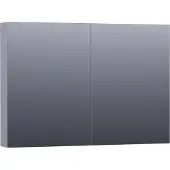 Brauer Impress Deluxe Spiegelkast 99x70cm MDF 2 Deuren Met Indirecte LED Verlichting Binnen/onder - Mat Grijs - Spiegels, Spiegelkasten - 8720359343208