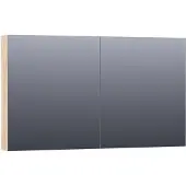 Brauer Impress Deluxe Spiegelkast 119x70cm MFC 2 Deuren Met Indirecte LED Verlichting Binnen/onder - Forest Wheat - Spiegels, Spiegelkasten - 8720359343444
