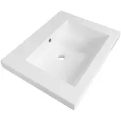 Brauer Solar Medium Meubelwastafel 60x46cm Mineraalmarmer - Zonder Kraangat - Zijdeglans Wit - 8720359352156 - Rechthoekig - Wastafels,