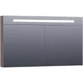 Brauer Promise Deluxe Spiegelkast 119x70cm MFC 2 Deuren Met Directe LED Verlichting Boven - Grove - Spiegels, Spiegelkasten - 8720359342225