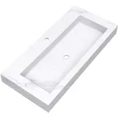 Brauer Coral Wastafel 100x46cm Artificial Marble - 1 Kraangat - Calacatta Gold - 8720359385260 - Rechthoekig - Wastafels, Meubelwastafels