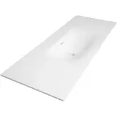 Brauer Glacier Meubelwastafel 120x46cm Fine Stone - Zonder Kraangat - Centraal - Mat Wit - 8720359352323 - Rechthoekig - Wastafels, Meubelwastafels