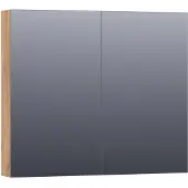 Brauer Impress Deluxe spiegelkast – 80x70x15 cm – directe LED – 2 deuren, dubbelzijdige spiegeldeuren – Chateau SK-IMD80CH