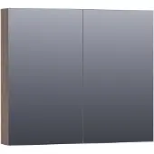 Brauer Impress Spiegelkast 80x70cm MFC 2 Deuren - Grove - Spiegels, Spiegelkasten - 8720359345820