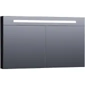 Brauer Promise Deluxe Spiegelkast 119x70cm MDF 2 Deuren Met Directe LED Verlichting Boven - Mat Zwart - Spiegels, Spiegelkasten - 8720359342331