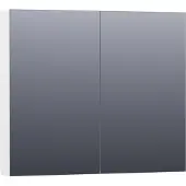 Brauer Impress Deluxe Spiegelkast 80x70cm MDF 2 Deuren Met Indirecte LED Verlichting Binnen/onder - Mat Wit - Spiegels, Spiegelkasten - 8720359344120