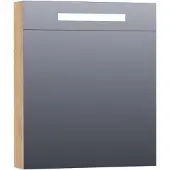 Brauer Promise Deluxe Spiegelkast 59x70cm MFC 1 Deur Met Directe LED Verlichting Boven - Linksdraaiend - Forest Tan - Spiegels, Spiegelkasten - 8720359342843