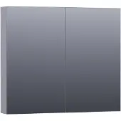 Brauer Impress Spiegelkast 80x70cm MDF 2 Deuren - Mat Grijs - Spiegels, Spiegelkasten - 8720359345912
