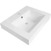 Brauer Solar Thick Meubelwastafel 60x46cm - Mineraalmarmer - 1 Kraangat - Zijdeglans Wit - 8720359351999 - Rechthoekig - Wastafels, Meubelwastafels