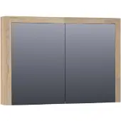 Brauer Rise Spiegelkast 99x70cm Massief Eiken 2 Deuren - Vingerlas Eiken Grijs - Spiegels, Spiegelkasten - 8720359344489