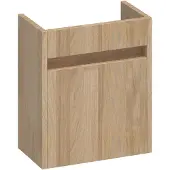 Brauer Adore Fonteinonderkast 39,5x21,6cm Massief Eiken - Rechtsdraaiend - Vingerlas Eiken Grijs - 8720359371188 - Wastafels, Fonteinen,