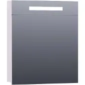 Brauer Promise Spiegelkast 59x70cm MDF 1 Deur Met Directe LED Verlichting Boven - Rechtsdraaiend - Mat Wit - Spiegels, Spiegelkasten - 8720359341730