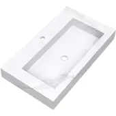 Brauer Coral Wastafel 80x46cm Artificial Marble - 1 Kraangat - Calacatta Gold - 8720359385246 - Rechthoekig - Wastafels, Meubelwastafels