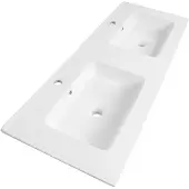 Brauer Starfall Dubbele Meubelwastafel 121x46cm - Keramiek - 2 Kraangaten - Wit - 8720359353252 - Rechthoekig - Wastafels, Meubelwastafels