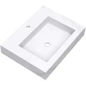 Brauer Coral Wastafel 60x46cm Artificial Marble - 1 Kraangat - Calacatta Gold - 8720359385222 - Rechthoekig - Wastafels, Meubelwastafels