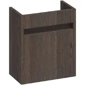 Brauer Adore Fonteinonderkast 39,5x21,6cm Massief Eiken - Linksdraaiend - Lamellen Eiken Zwart - 8720359371270 - Wastafels, Fonteinen,